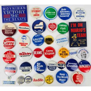 35 Different New York State and City Campaign Buttons