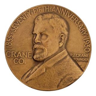 1930 Crane Co 75th Anniversary Medallic Art Co Bronze Medal