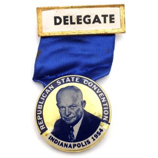 1954 Indiana Republican State Convention Delegate Badge