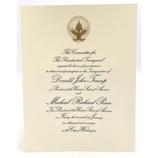 2017 Donald Trump Official Inaugural Invitation