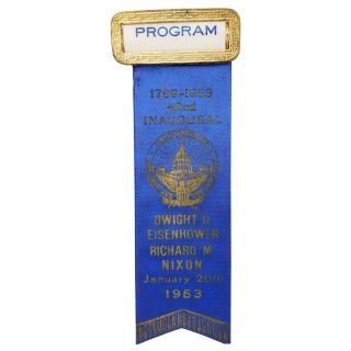 1953 Eisenhower Nixon Inaugural Program Credentials Badge