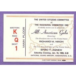 Nixon All American Inaugural Gala Ticket