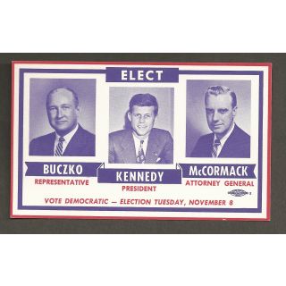 John F. Kennedy Buczo Mass Campaign Card