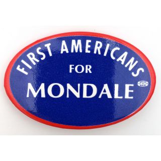 1984 Walter Mondale Native Americans Minnesota Button