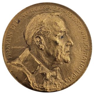 1945 Franklin Roosevelt Official Inaugural Medal VF