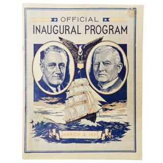 1933 Franklin D Roosevelt Official First Term Inaugural Program 