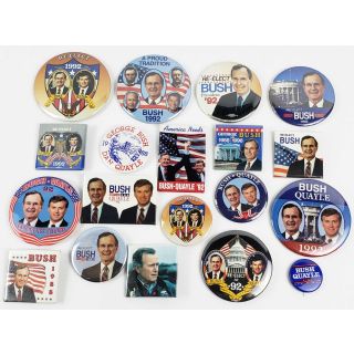 Collection of 19 Bush Quayle Campaign & Support Buttons