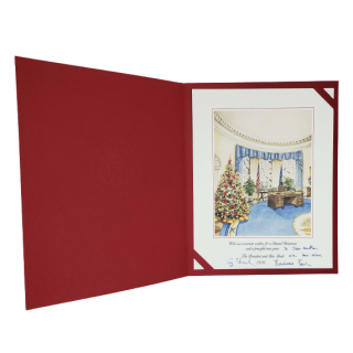 1990 George H.W. Bush SIGNED White House Christmas Gift Print Card