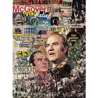 1972 George McGovern for President Collage Montage Poster