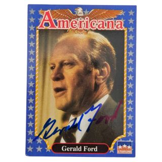 1992 Gerald Ford Signed Americana Trading Card 