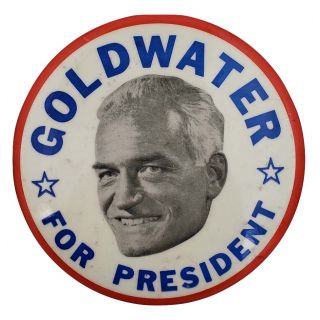 1964 Goldwater For President 3.5" Floating Head Button