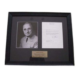 Harry Truman Framed  & SIgned Letter from Independence Missouri