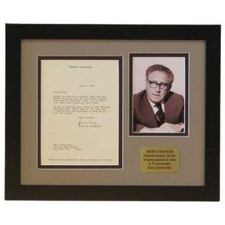 Henry Kissinger Signed Letter to TV Personality Kitty Carlisle Professionally Framed