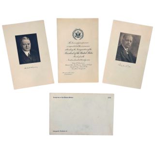 1929 Herbert Hoover and Charles Curtis Congressional Invitation & Portraits