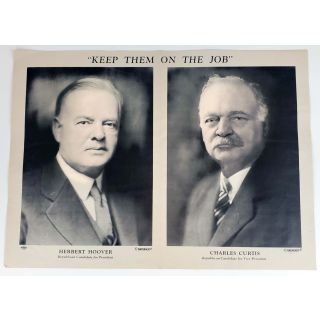 1932 Herbert Hoover & Charles Curtis Campaign Poster VF
