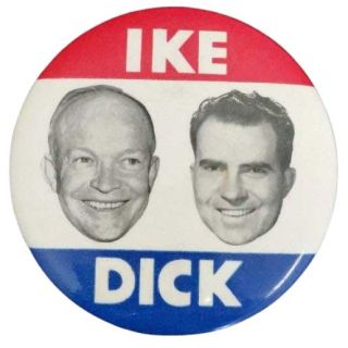 1950s "Ike Dick" Eisenhower Nixon 3.5" Campaign Button
