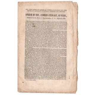 1848 Speech Regarding Claims Against  Michigan Territorial Governor Cass