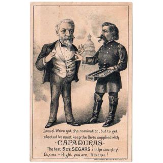 1884 Blaine Logan Capaduras Cigars Trade Card