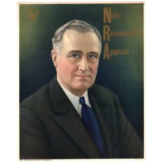 Color Portrait Poster Franklin Roosevelt Pach Bros 