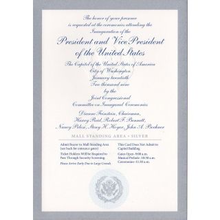 2009 Barack Obama Joe Biden Inaugural Ceremonies Invitation Ticket