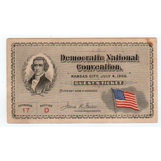 1900 Democratic Convention Ticket