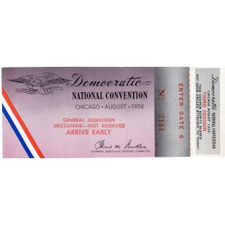 1956 Democratic National Convention Collectible Ticket