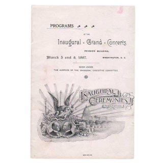 1897 William McKinley Inaugural Grand Concerts Program