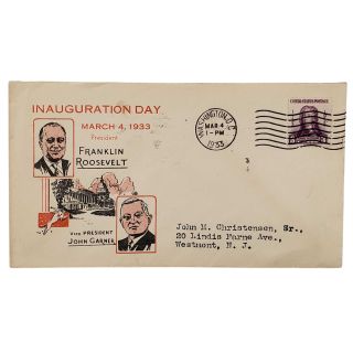 1933 Franklin D. Roosevelt Commemorative Inaugural Cover
