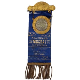 1888 Democratic National Convention Iowa Committee Badge