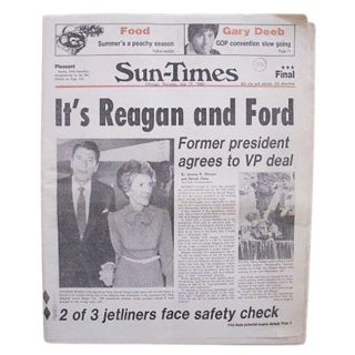 1980 Newspaper Error Taps Ford As Reagan VP - Shades of Dewey Defeats Truman