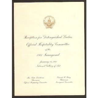 John F Kennedy Inaugural Program