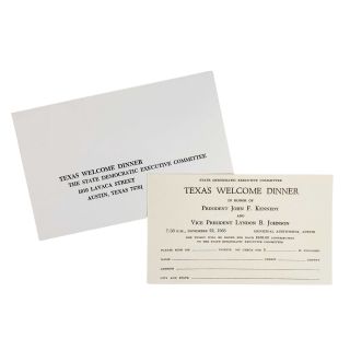 1963 John F Kennedy Texas Welcome Dinner Ticket Order Set for Canceled Assassination Event