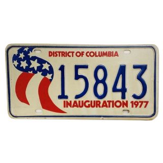 Jimmy Carter Official Inaugural License Plate
