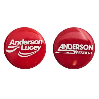 John Anderson and Patrick Lucey Campaign Buttons Set