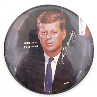 1961 John F Kennedy Portrait Button