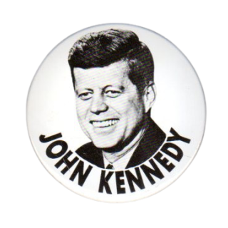 1960 John f Kennedy Bold Large Black & White Button