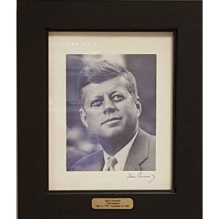 John F Kennedy Signed Portrait Framed