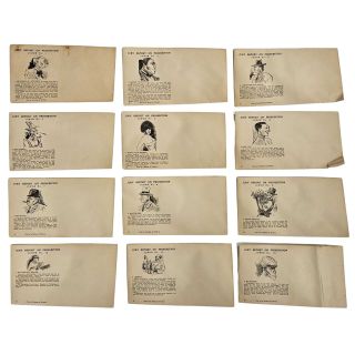 1930s Scarce "Jury Report on Prohibition" Satirical Caricature Envelopes Set of 12