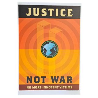 2001 Justice Not War "No More Innocent Victims" Steven Lyons Poster