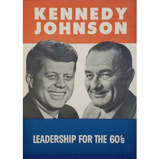 1960 Classic John F. Kennedy and Lyndon Johnson Campaign Poster