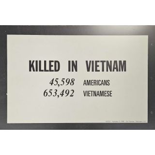1969 "Killed in Vietnam" Vietnam Protest Poster