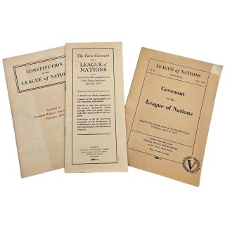 1919 Group of 3 Vintage League of Nations Peace Pamphlets