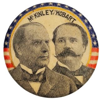 1896 William McKinley & Garret Hobart 1.25" Campaign Button