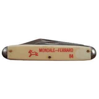 Mondale Ferraro 1984 Campaign Pocket Knife Burned