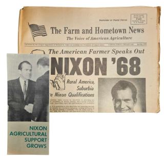 1968 Farmers & Agriculture for Nixon Campaign Paper Items