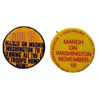 1969 March on Washington Stop The Vietnam War Buttons
