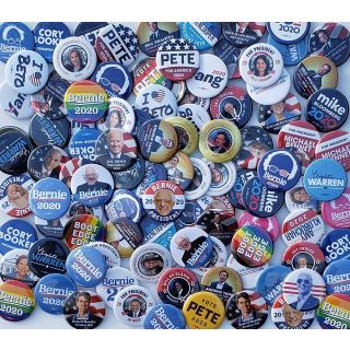 Collection of 100 Democratic Candidates 2020 Campaign Buttons - Clearance