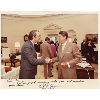 Phil Gramm & Ronald Reagan signed photo
