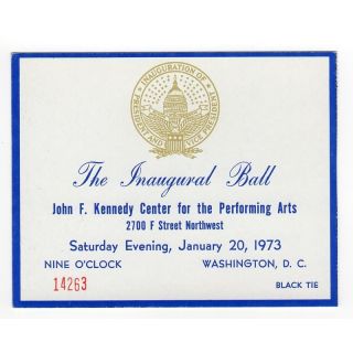 Richard Nixon John F Kennedy Center Ticket