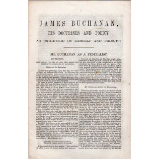James Buchanan His Doctrines and Policy